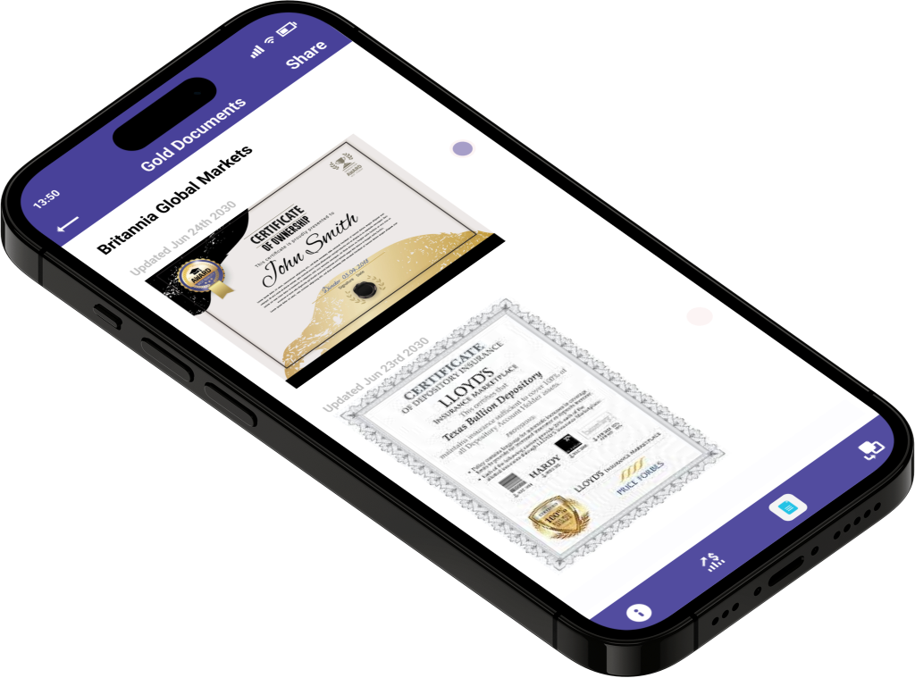 Image of a gold document